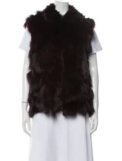 Pre-owned Adrienne Landau Fox Fur Jacket In Brown