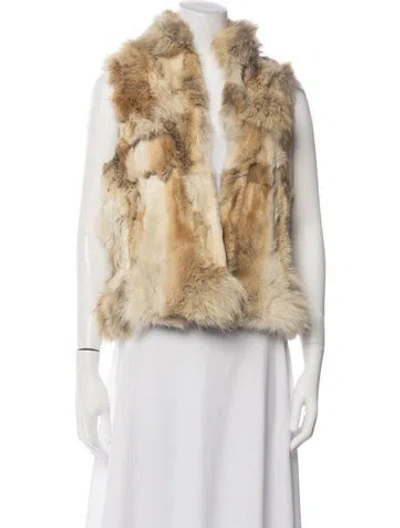 Pre-owned Adrienne Landau Fox Fur Jacket In Neutrals