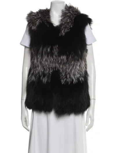 Pre-owned Adrienne Landau Fox Fur Jacket W/ Tags In Gray