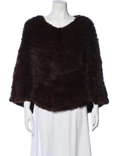 Pre-owned Adrienne Landau Fur Coat In Brown