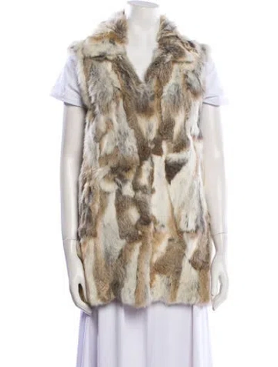 Pre-owned Adrienne Landau Fur Coat In Neutral
