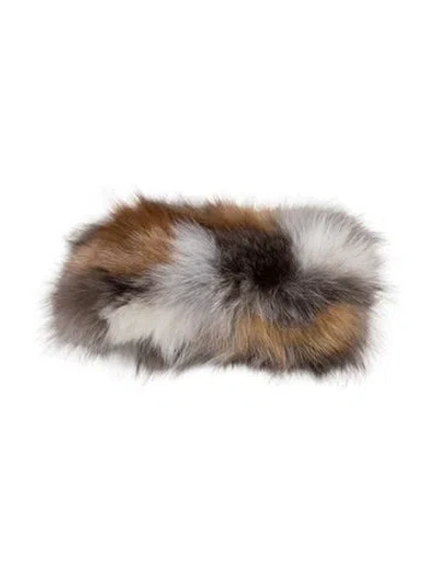 Pre-owned Adrienne Landau Fur Collar In Brown