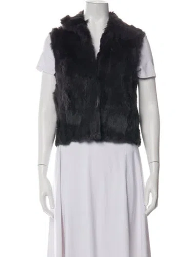 Pre-owned Adrienne Landau Fur Faux Fur Jacket In Black