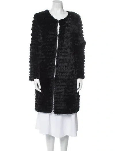 Pre-owned Adrienne Landau Fur Fur Coat In Black