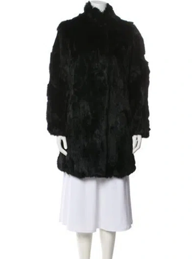 Pre-owned Adrienne Landau Fur Fur Coat In Black