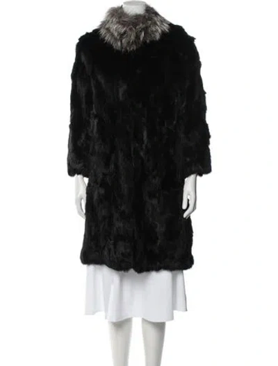 Pre-owned Adrienne Landau Fur Fur Coat In Black