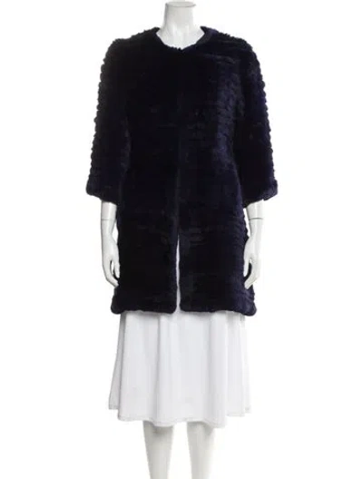 Pre-owned Adrienne Landau Fur Fur Coat In Blue