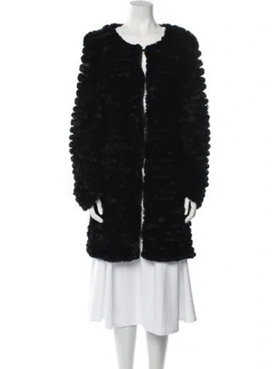 Pre-owned Adrienne Landau Fur Fur Jacket In Black