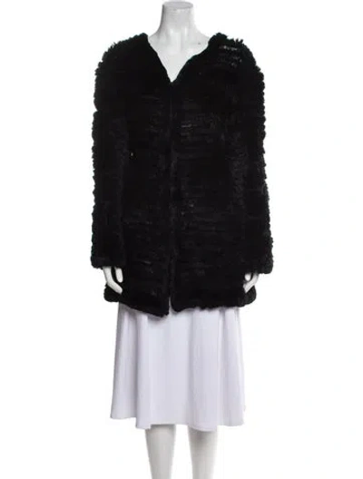 Pre-owned Adrienne Landau Fur Fur Jacket In Black