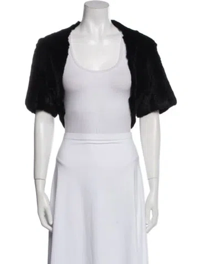 Pre-owned Adrienne Landau Fur Fur Jacket In Black