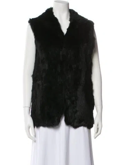 Pre-owned Adrienne Landau Fur Fur Jacket In Black