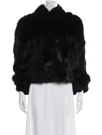 Pre-owned Adrienne Landau Fur Fur Jacket In Black