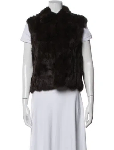 Pre-owned Adrienne Landau Fur Fur Jacket In Black