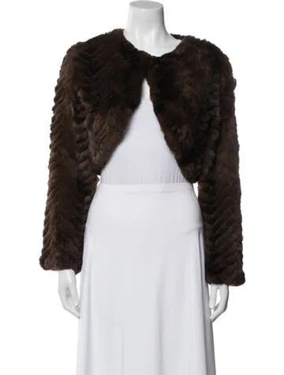 Pre-owned Adrienne Landau Fur Fur Jacket In Brown