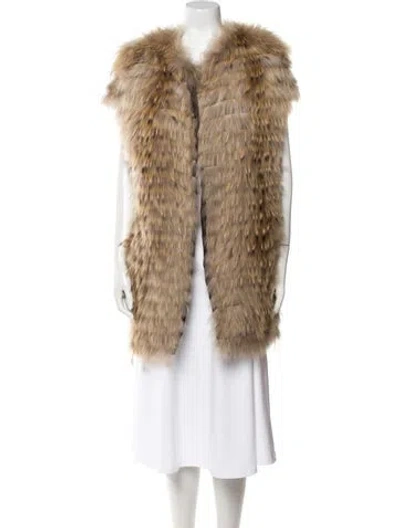 Pre-owned Adrienne Landau Fur Fur Jacket In Neutral