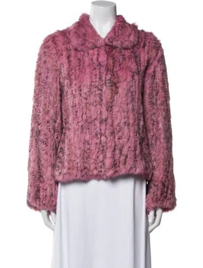 Pre-owned Adrienne Landau Fur Fur Jacket In Pink