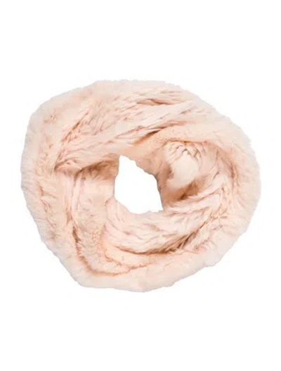 Pre-owned Adrienne Landau Fur Infinity Scarf In Neutral