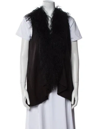 Pre-owned Adrienne Landau Fur Jacket In Black