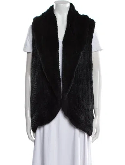 Pre-owned Adrienne Landau Fur Jacket In Black