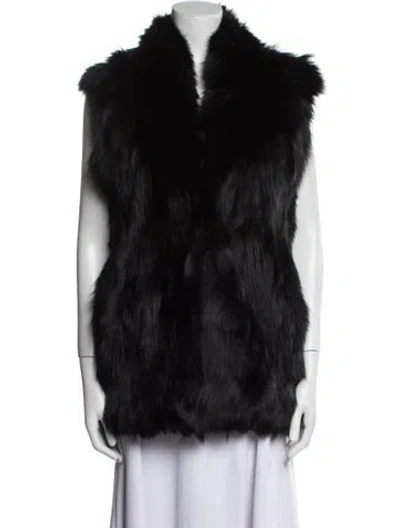 Pre-owned Adrienne Landau Fur Jacket In Black
