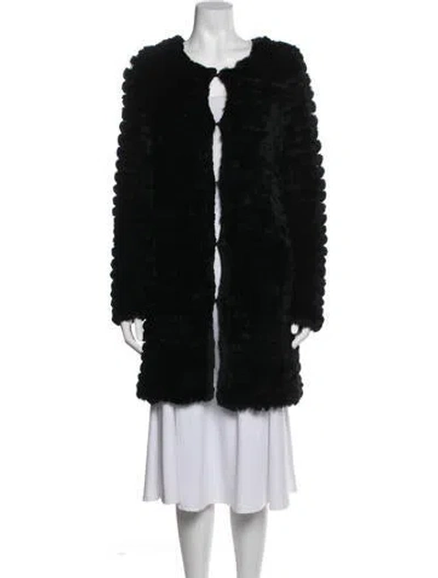 Pre-owned Adrienne Landau Fur Jacket In Black