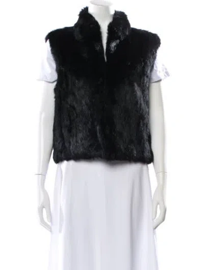 Pre-owned Adrienne Landau Fur Jacket In Blue