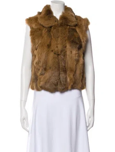 Pre-owned Adrienne Landau Fur Jacket In Brown