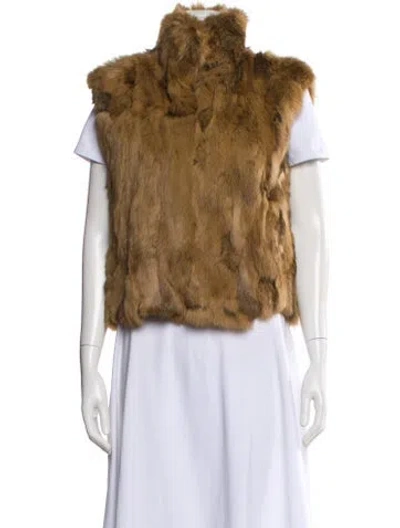 Pre-owned Adrienne Landau Fur Jacket In Brown