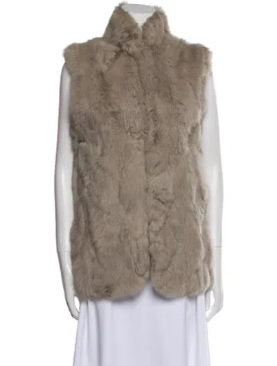 Pre-owned Adrienne Landau Fur Jacket In Gray
