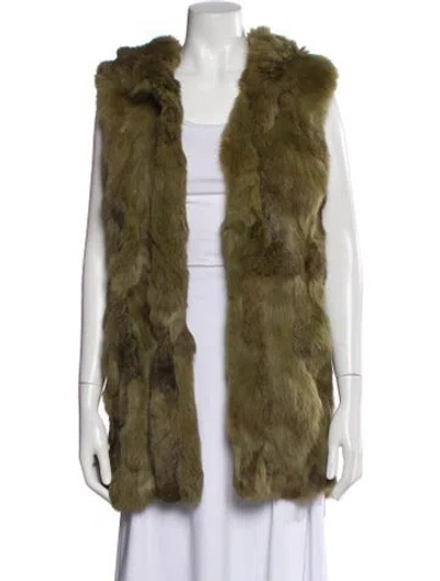 Pre-owned Adrienne Landau Fur Jacket In Green
