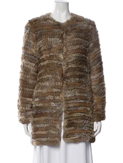 Pre-owned Adrienne Landau Fur Jacket In Multi