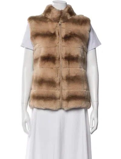 Pre-owned Adrienne Landau Fur Jacket In Neutral