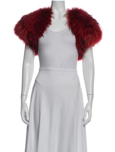 Pre-owned Adrienne Landau Fur Jacket In Red
