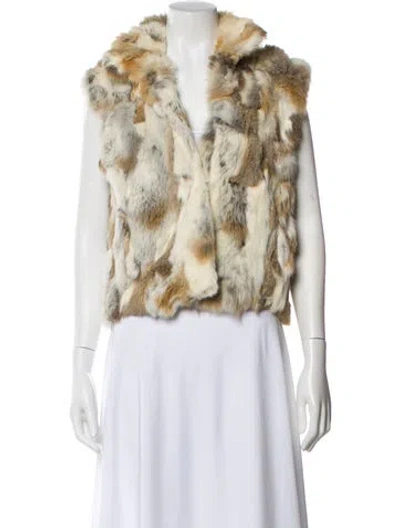 Pre-owned Adrienne Landau Fur Printed Fur Jacket In Brown