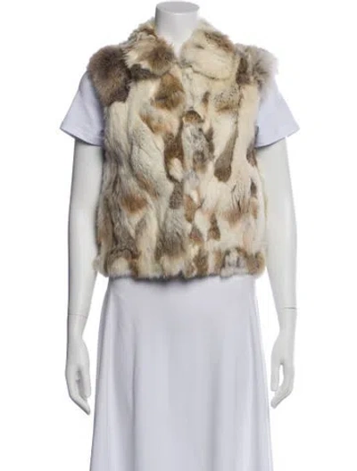 Pre-owned Adrienne Landau Fur Printed Fur Jacket In Neutral