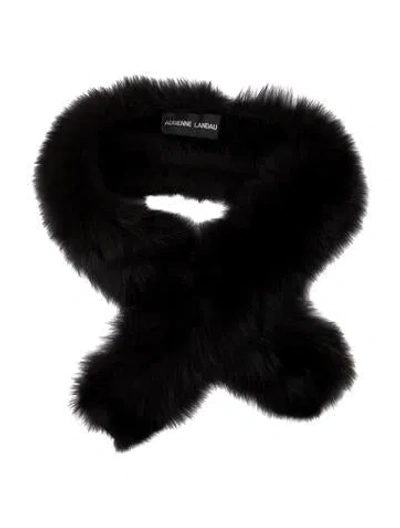 Pre-owned Adrienne Landau Fur Scarf In Black