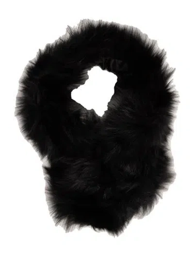 Pre-owned Adrienne Landau Fur Scarf In Black