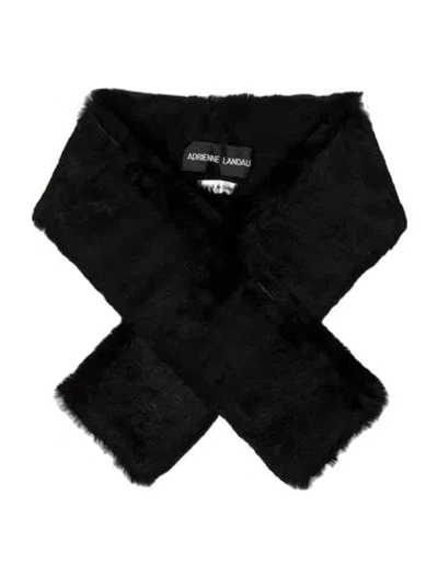 Pre-owned Adrienne Landau Fur Scarf In Black