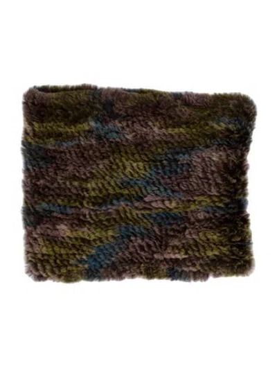 Pre-owned Adrienne Landau Fur Scarf In Green