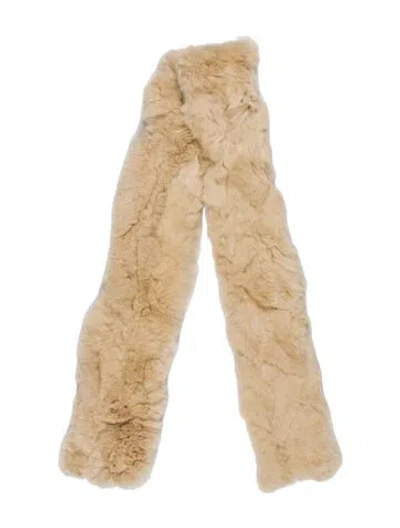 Pre-owned Adrienne Landau Fur Scarf In Neutral