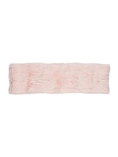 Pre-owned Adrienne Landau Fur Scarf In Pink