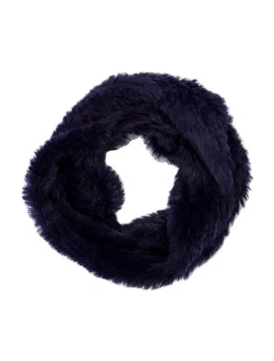 Pre-owned Adrienne Landau Fur Scarf In Purple