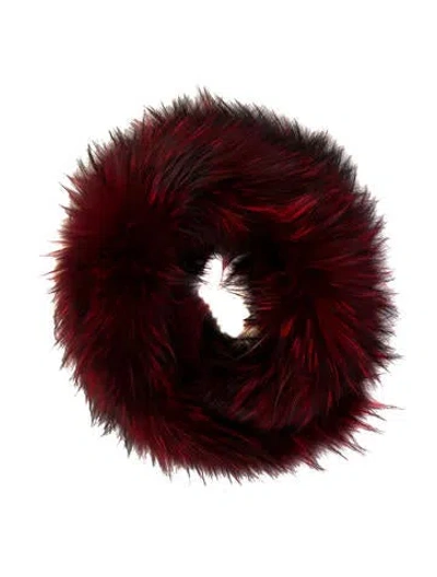 Pre-owned Adrienne Landau Fur Scarf In Red