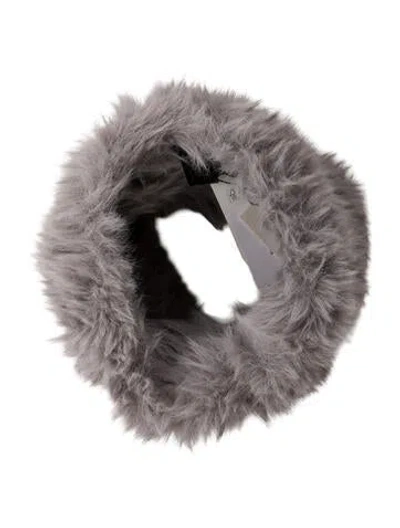 Pre-owned Adrienne Landau Fur Scarf W/ Tags In Gray