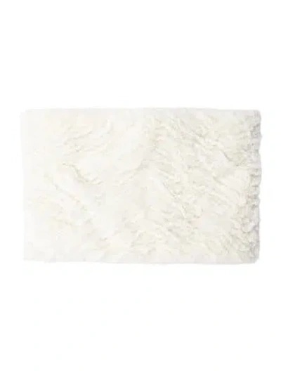 Pre-owned Adrienne Landau Fur Scarf In White