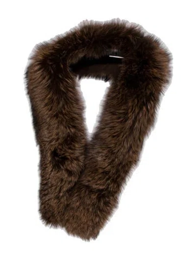 Pre-owned Adrienne Landau Fur Stole In Brown