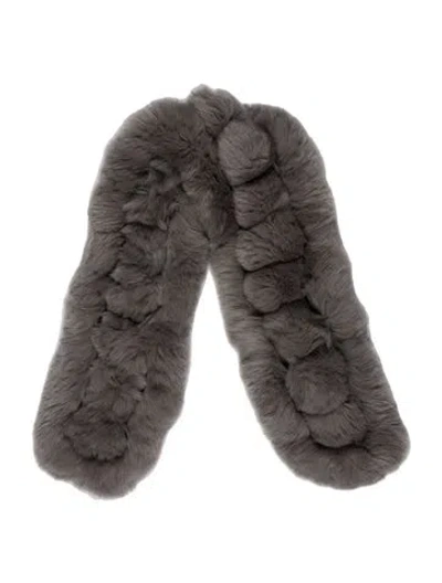 Pre-owned Adrienne Landau Fur Stole In Gray