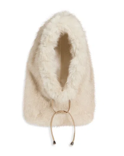 Adrienne Landau Julia Faux Fur Hood Hat In Neutral