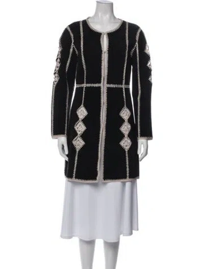 Pre-owned Adrienne Landau Leather Printed Coat In Multi