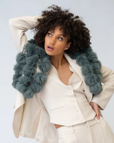 Adrienne Landau Lightweight Faux Fur Vest In Neutral